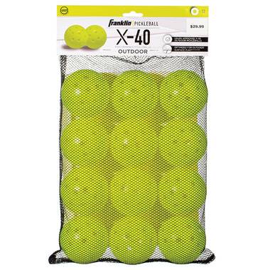 FRANKLIN X-40 PICKLEBALLS OUTDOOR  12-PACK MESH BAG FRANKLIN X-40 PICKLEBALLS OUTDOOR  12-PACK MESH BAG