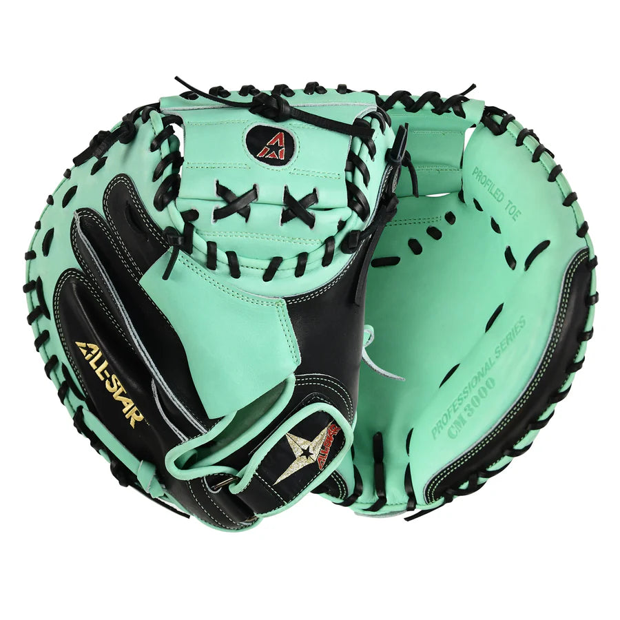 Baseball Catchers Mitt All Star Elite Mint and Black CM3000