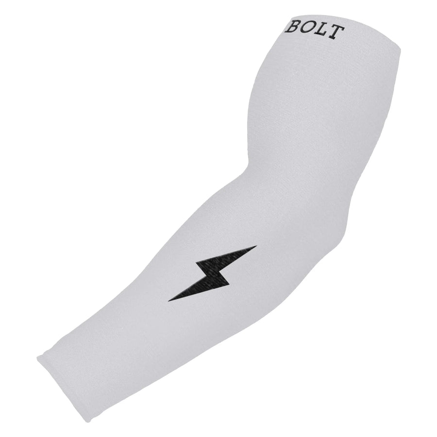 Blue arm sleeve with a white lightning bolt on a white background Bruce Bolt