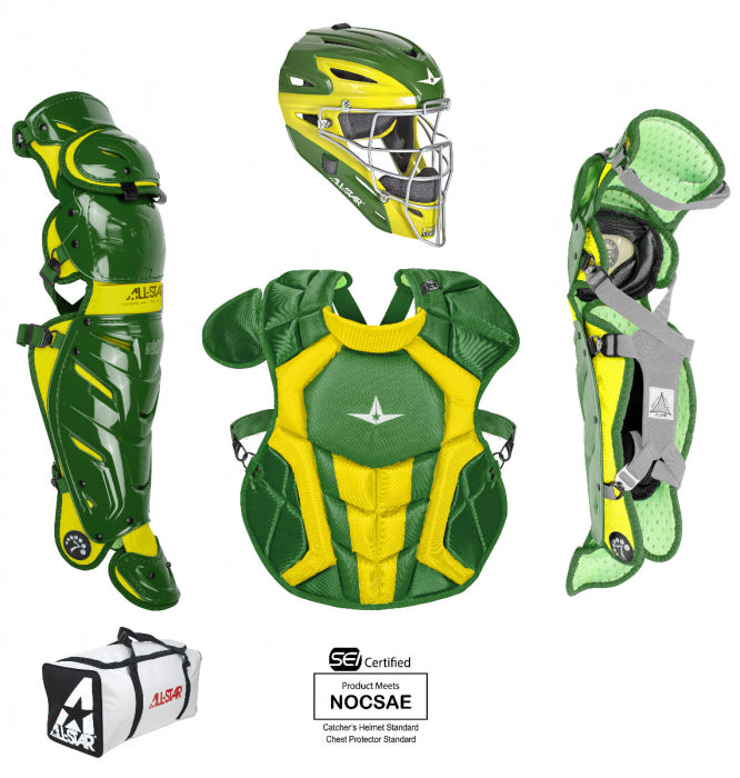 Ensemble Complet De Protection Receveur All Star System 7 – Adulte – Vert Foncé/Gris